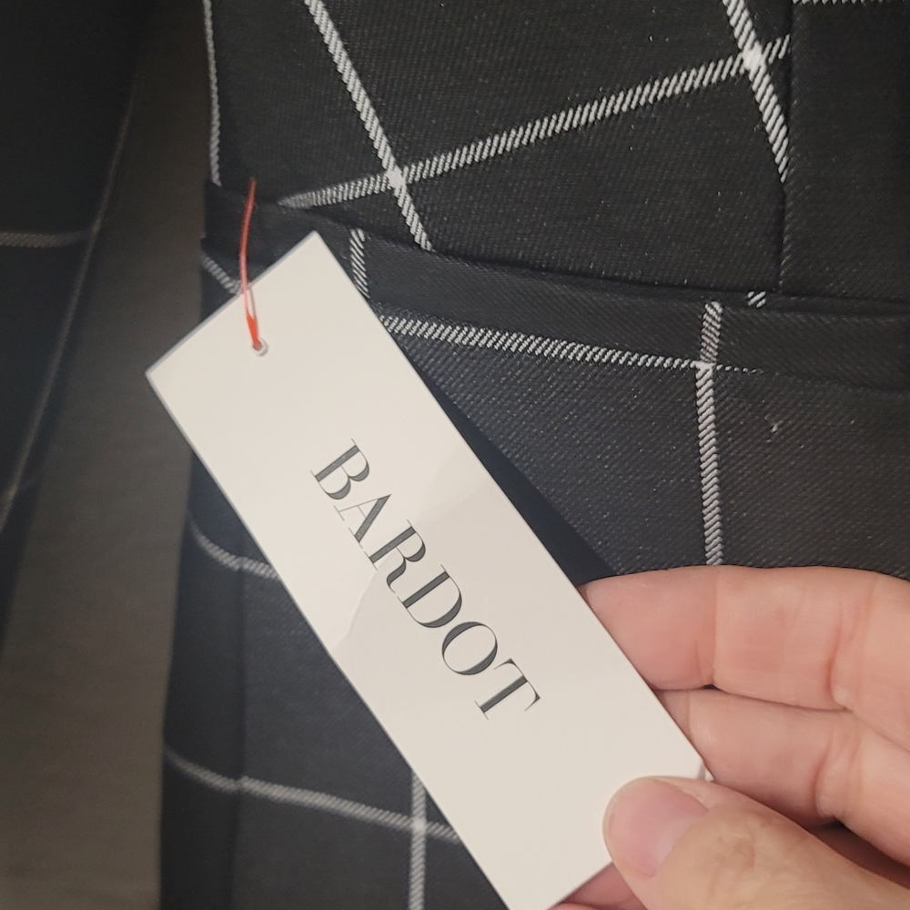 NWT Reformation Bardot Oversized Black Check Blazar SZ 6 - Picture 10 of 13